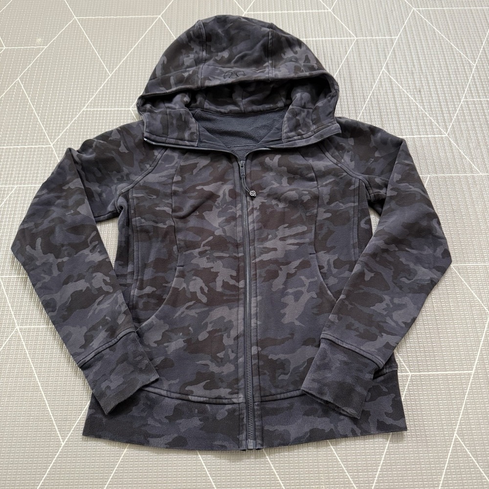 Lululemon Scuba Hoodie *Light Cotton Fleece Size 8 Incognito Camo LW4AWPS‎